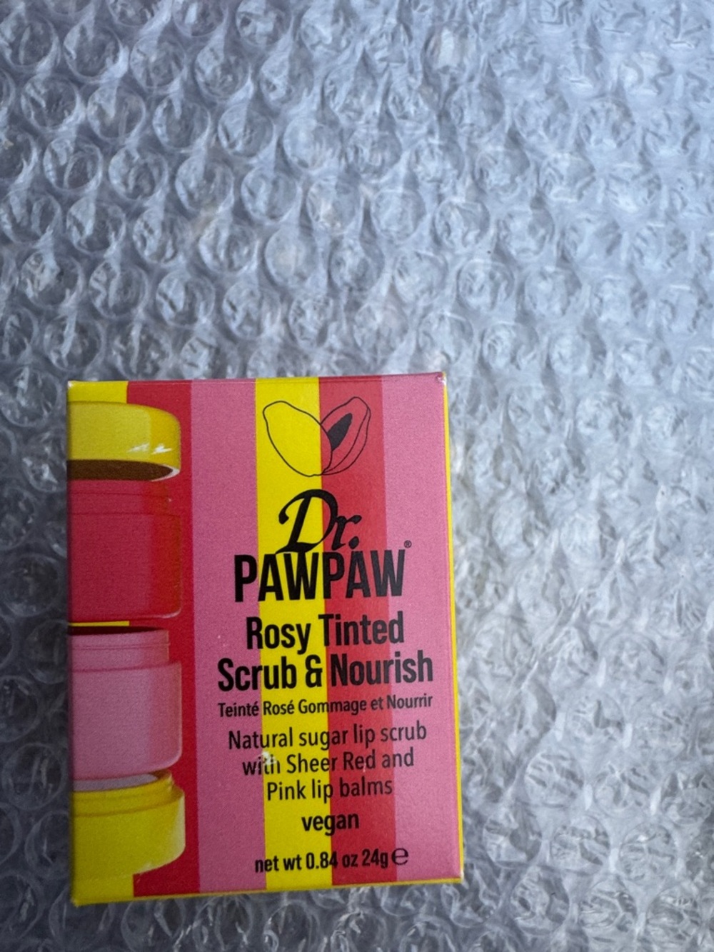 SET OF 5 Rosy Tinted Scrub & Nourish Lip Balm - Pink/Rose